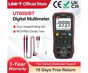 Multimètre numérique intelligent UNI-T UT60S UT60BT 1000V AC DC, voltmètre ampèremètre True RMS, compteur de fréquence, testeur de température de condensateur UT60BT