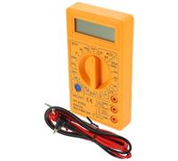 Multimètre Numérique Modèle 830d avec Buzzer, Protection Surcharge | LCD 3 1/2 Chiffres, Double Fusible, Format Poche ABS Jaune, Cordons et Manuel Inclus