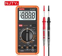 Multimètre numérique NJTY DT-9205+ avec sélection manuelle de la plage, testeur électrique de tension, courant, résistance, fréquence, testeur de tension de fil sous tension HEF Orange