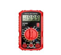 Multimètre numérique SZ308, compteur de résistance à la tension, compteur de courant AC/DC, électricien, rétro-éclairage LCD, Test d'onde carrée Ohm(SZ308 Red)