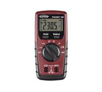 Multimètre numérique Testboy Pocket 100 (petit et maniable, mesure de tension jusqu'à 600 V AC/DC, écran LCD rétroéclairé, fonction de maintien des données, T-RMS), rouge/noir