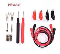 Multimètre Numérique Universel Sonde Test Fils Broche De Câble Multi Mètre Testeur Aiguille Pointe Plomb Sonde Alligator Pince Stylo 16 Pièces Kit