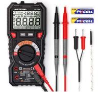 Multimètre, Testeur Electrique, METERK Avancé TRMS 6000 Points/Ampèremètre/Voltmètre/Ohmmètre/Ecran LCD Rétroéclairé