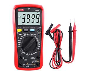 Multimètre, UT890D 6000 Comtes Multimètre Numérique True RMS Ampèremètre Voltmètre AC/DC Tension Résistance Courant Capacité Fréquence Testeur de Diode Détecteur de Fil de Feu avec Sonde LCD