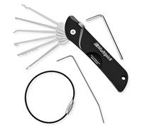 MULTIPICK Couteau de Poche [7 outils | Noir] Lockpick - Cle Passe Partout Porte - Clé Passe Partout universelle - Crochet Serrure - Lockpicking - Clé universelle
