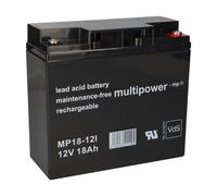 Multipower Batterie à Plomb MP18-12 Pb Vds FG21803 Powerfit S312/18G5 12V 18 Ah