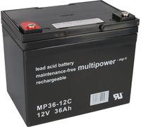 Multipower Batterie au plomb MP36-12C 12V 36Ah résistant au cyclage, M6 femelle