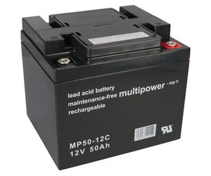 Multipower Batterie au plomb MP50-12C Pb 12V 50Ah résistant au cyclage M6 femelle