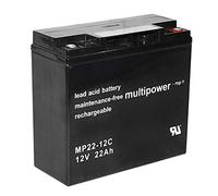 Multipower Batterie au plomb MP22-12C Pb 12V 22Ah résistant au cyclage M6 femelle