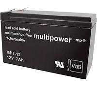 multipower MP7-12 142239 Batterie au plomb 12 V 7 Ah plomb (AGM) (l x H x P) 65 x 102 x 151 mm cosses plates 4,8 mm sans entretien, auto-décharge réduite,
