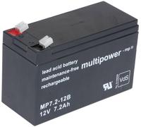 multipower MP7,2-12B MP7.2-12B Batterie au plomb 12 V 7.2 Ah plomb (AGM) (l x H x P) 65 x 102 x 151 mm raccordement par pôles de contact sans entretien,