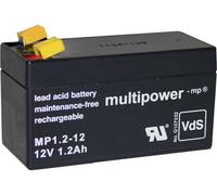 multipower PB-12-1,2-4,8 MP1,2-12 Batterie au plomb 12 V 1.2 Ah plomb (AGM) (l x H x P) 97 x 59 x 43 mm cosses plates 4,8 mm sans entretien, auto-décharge