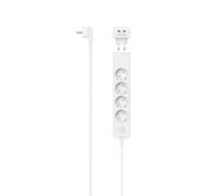 Multipr., 5 prises, av. adap. USB double , 17W, interrupt., 1,4m, blc