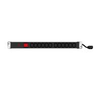 Multiprise rackable 19'' 12 prises C13 / cordon C14 avec inter + protection