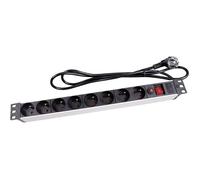 Velleman Multiprise EBP08PDU 19 pouces – 8 prises – Noir, acier inoxydable – 1 pc