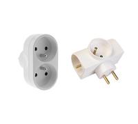 Multiprise 2 Prises pour façade - Biplite - 2x16A - Blanc - Zenitech & Multiprises Triplite latérale, 3 Prises 16A + Terre