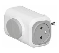 Legrand - Fiche multiprises - 16A - 2x2P+T - 2 sorties latérales avec bouchon- blanc/gris - 050637