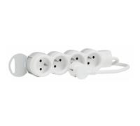 Rallonge extra-plate 3 prises 1.5 m blanc/gris clair