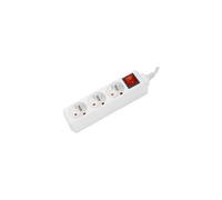 Dexlan Multiprise 3 prises avec interrupteur, câble 4,0 m, blanc