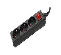 DEXLAN Multiprise 3 prises avec interrupteur noire - 1,5 m