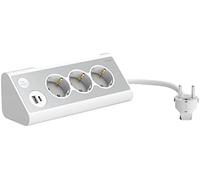 Revolt Multiprise 3 prises avec veilleuse LED et 2 ports USB - coloris blanc