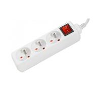 DEXLAN Multiprise 3 prises avec interrupteur blanche - 1,5 m