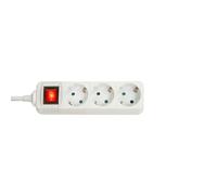 Lindy Multiprise 73101 – 3 prises Schuko avec interrupteur marche/arrêt, blanc