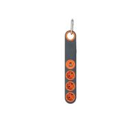 Zenitech - Multiprise 3 prises Schuko + crochets + lumière + 2 USB C - Gris/Orange - Klipo gris G