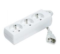 Dexlan Multiprise onduleur 3 prises - fiche IEC C14 - cordon 0,8 m - blanche