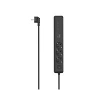 Multiprise, 3 prises, USB-C/A 100W, PD, interrupteur, 1,4 m, nre/grise