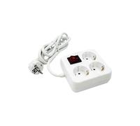 Multiprise 3 Voies avec Interrupteur, 3 m, 3G, 1,5 mm², Blanche, idéale pour connecter Plusieurs appareils électriques.