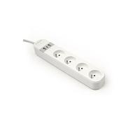 Multiprise 4 prises Gembird 1,5m + 3x USB (Blanc)