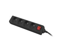 Lanberg Multiprise PS1-04E-0150-BK — 4 prises avec interrupteur, 1,5 m, 10A, Noir