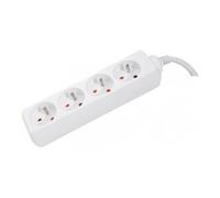 DEXLAN Multiprise 4 prises sans interrupteur blanche - 4,0 m
