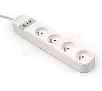 Multiprise 4 prises Gembird 1,5m + 3x USB (Blanc)