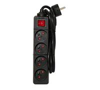 Multiprise 4x16A + Interrupteur - 1,5 m - Noir - Chacon