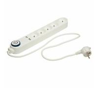 Multiprise 5 prises avec 2 USB - Blanc