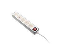 Zenitech - Multiprise 5 Prises Schuko 16A + Interrupteur - Gris