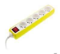 Zenitech - Multiprise 5x16A 2P+T + Interrupteur + Housse - Jaune