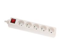 Zenitech Multiprise 5x16A 2P+T – Interrupteur lumineux – Blanc