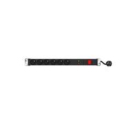 Dexlan Multiprise rackable 19" 1U - Parafoudre 6 prises CEE 7/5 - Interrupteur avec voyant