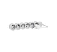 Multiprise 6 prises 2 pôles+terre Legrand blanc et gris 1 5 m