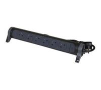LEGRAND - Multiprise Rotative Avec Interrupteur à Voyant LED - 6 Prises Surface avec Terre - Cordon 3m - Noir et Gris Foncé