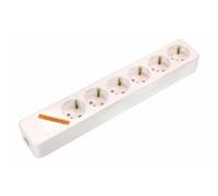 as - Schwabe 11711 Bloc multiprise 6 prises à visser, sans câble pour un usage en intérieur d'après la norme IP20 Blanc