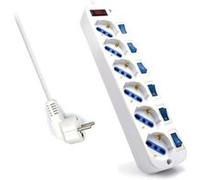 Ewent EW3932-3M 6sortie(s) CA 3m Blanc protection surtension - Protections surtensions (6 sortie(s) CA, Type F, 3500 W, 3 m, Blanc)