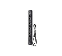 Multiprise 7 Voies Type E avec 2 USB avec Protection Parafoudre et Surtension Noir