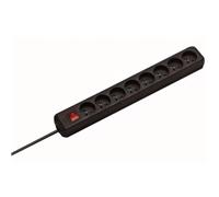 Multiprise 8 prises 3m avec interrupteur 3G1,5 - Eco Line noire BRENNENSTUHL