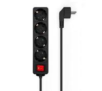 Aisens Base Multiple 4 Prises avec Interrupteur avec Câble 3×1.5mm2-1.4m - Couleur Noir