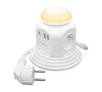 Multiprise Aisens ASPS-2A1CLPQ02-W 4 Prises Interrupteur USB-A USB-C Protection Lumière Nocturne