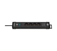 Multiprise avec 4 Prises et 2 Ports USB Premium-Line 1,80m Noir